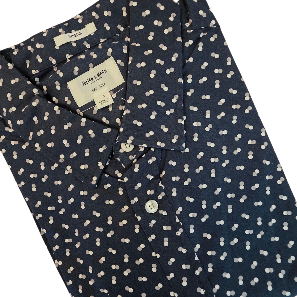 Julian & Mark Shirt Mens Large Stretch Button Up Long Sleeve Preppy Nautical - Picture 2 of 16